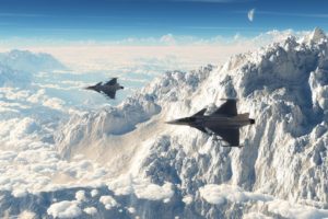 mountains, Aviation, Fighters