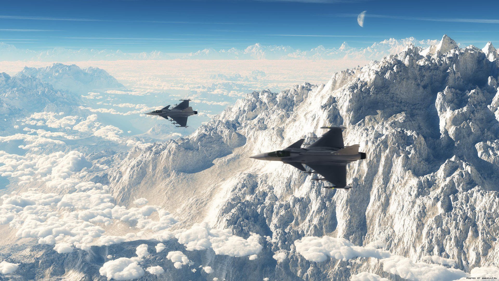 mountains, Aviation, Fighters Wallpaper