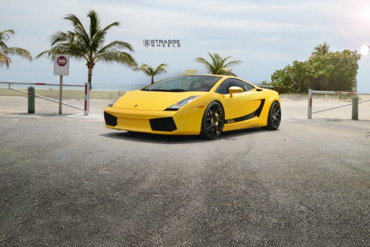 strasse, Wheels, Twin, Turbo, Lamborghini, Gallardo, Gallardo, Cars, Yellow HD Wallpaper Desktop Background