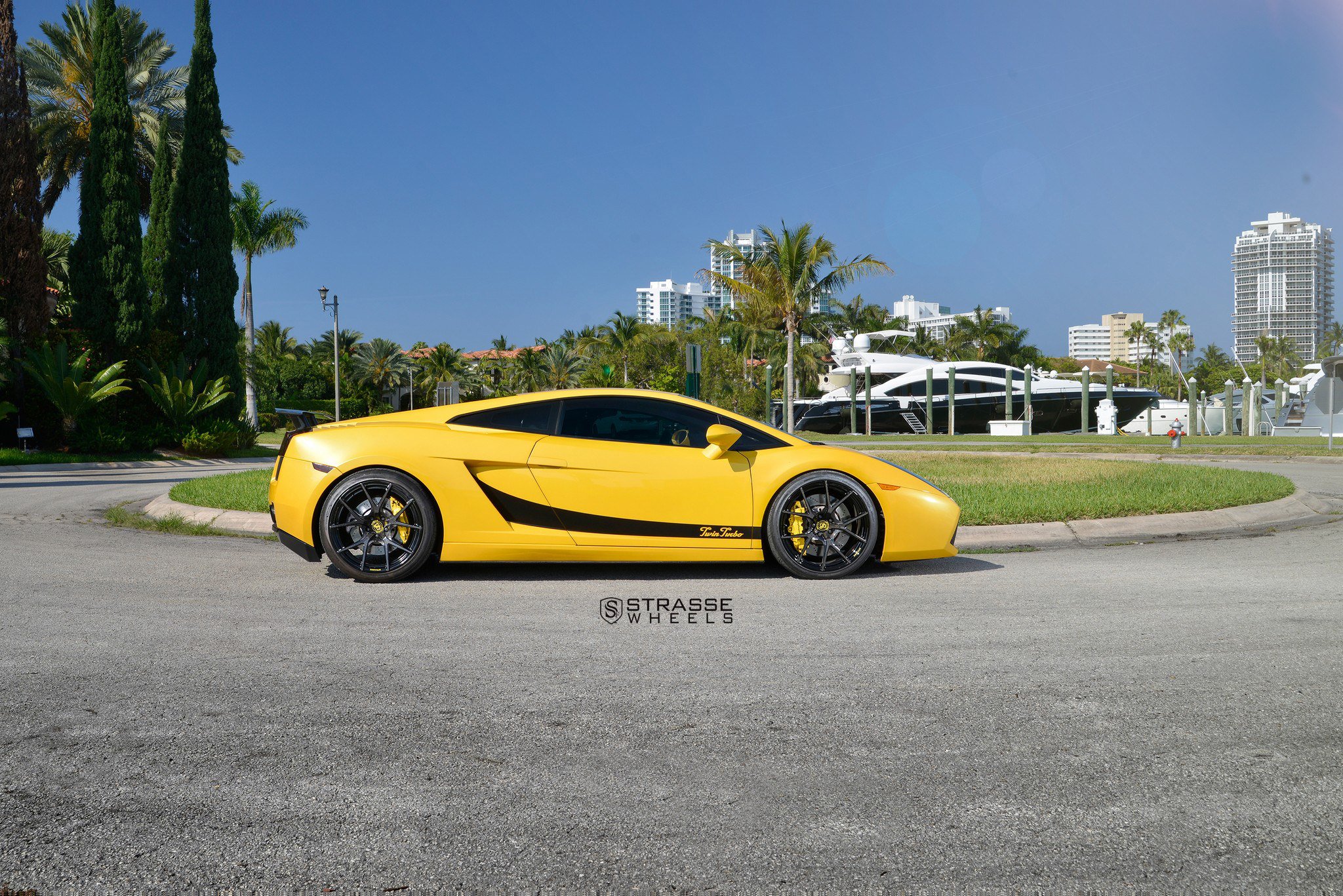 strasse, Wheels, Twin, Turbo, Lamborghini, Gallardo, Gallardo, Cars, Yellow Wallpaper