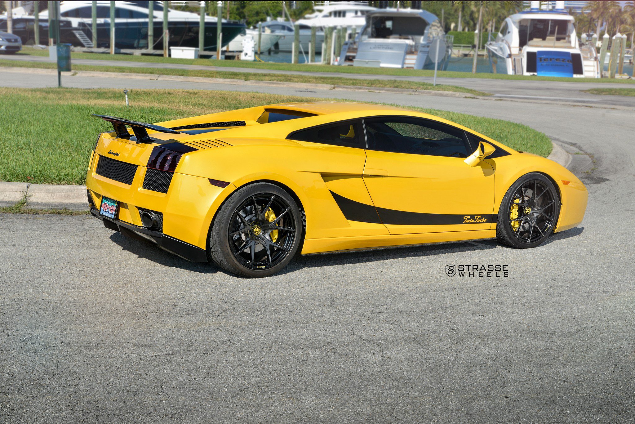 strasse, Wheels, Twin, Turbo, Lamborghini, Gallardo, Gallardo, Cars, Yellow Wallpaper