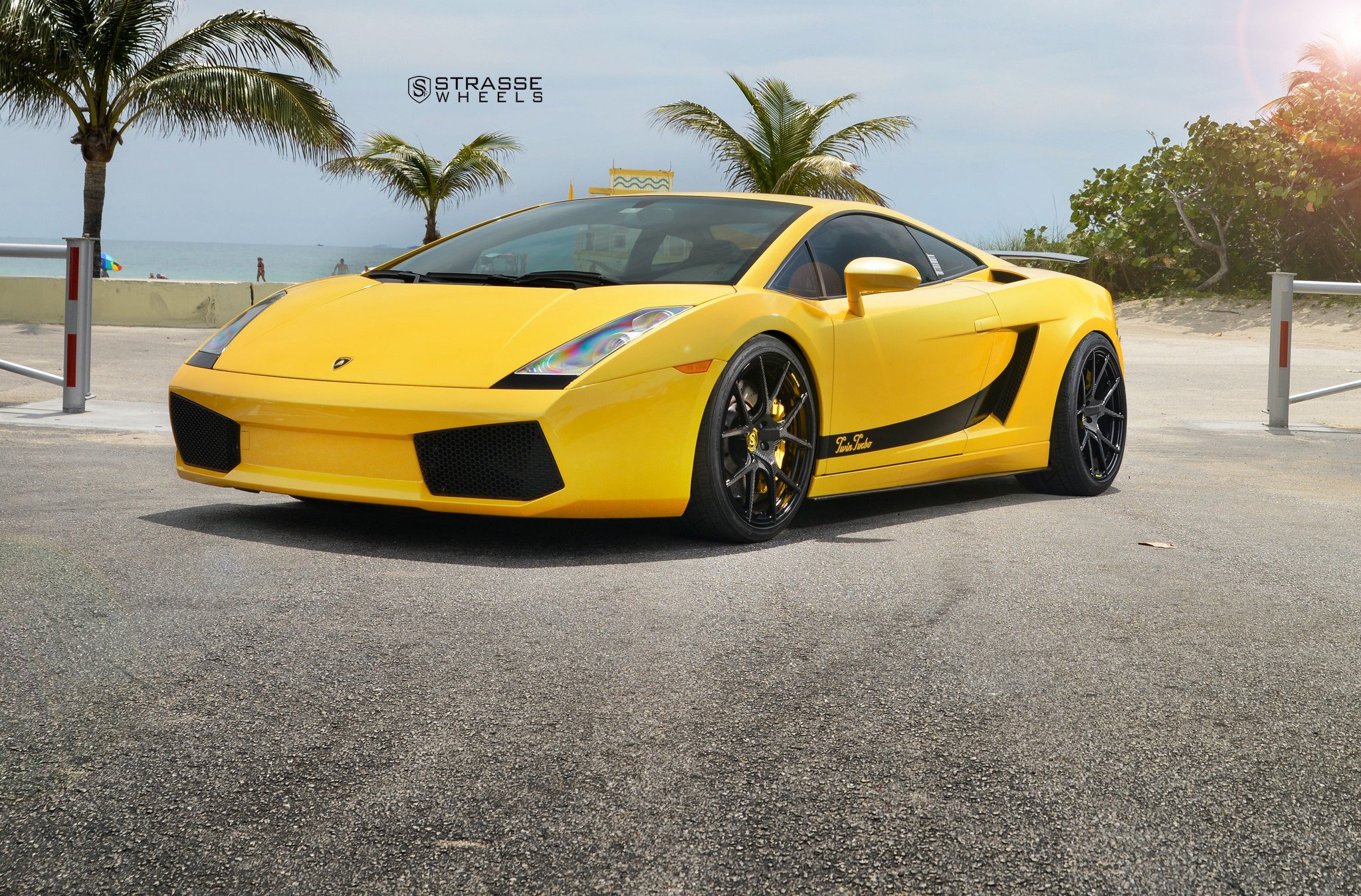 strasse, Wheels, Twin, Turbo, Lamborghini, Gallardo, Gallardo, Cars, Yellow Wallpaper