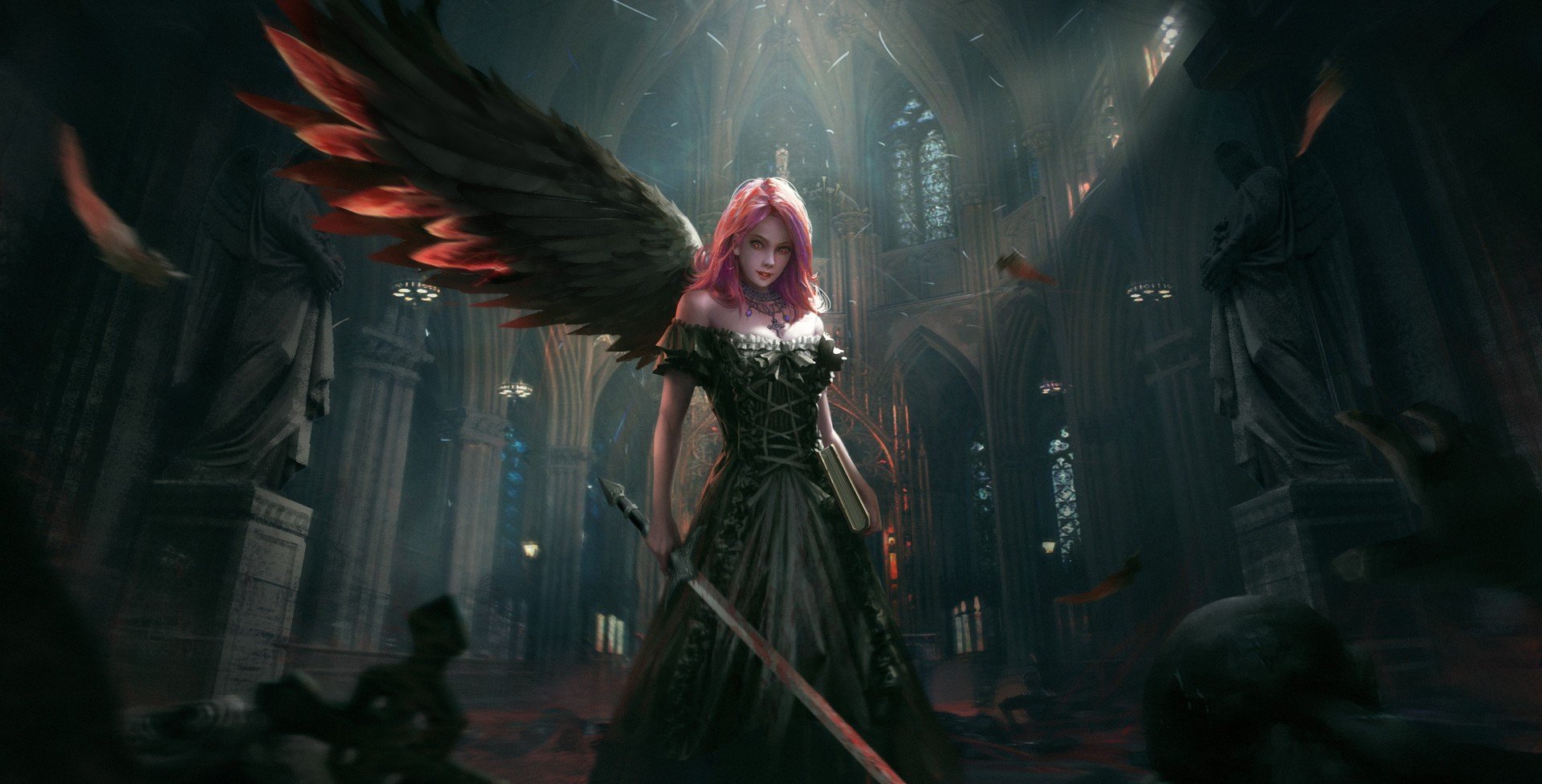 fantasy, Art, Angel, Warrior Wallpaper