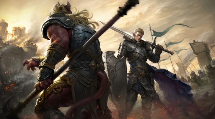 original, Characters, Fantasy, Fantasy, Art, Mans, Warrior, Swords, Smile HD Wallpaper Desktop Background