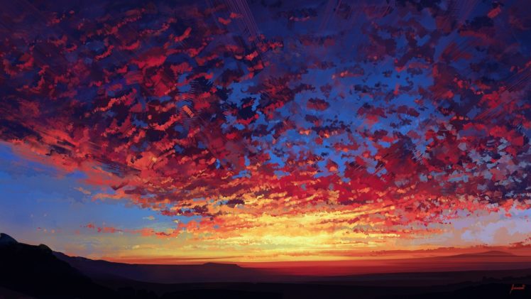oil, Painting, Art, Landscape, Cloud, Mountain, Original, Sunset HD Wallpaper Desktop Background