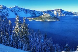 nature, Lake, Mountain, Tree, Snow