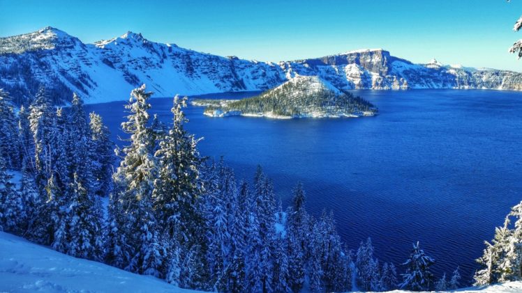 nature, Lake, Mountain, Tree, Snow HD Wallpaper Desktop Background