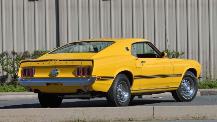 1969, Ford, Mustang, Mach 1, Fastback, Cars, Yellow HD Wallpaper Desktop Background