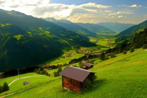 landscape, Natural, Beautiful, Mountain, Scenery, House, Green