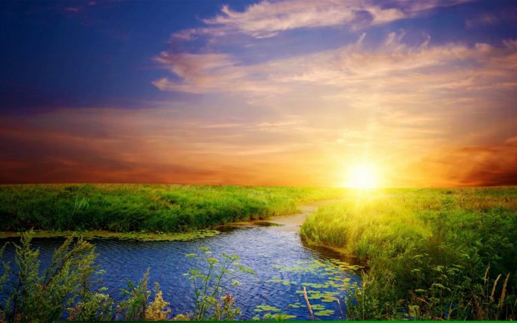 beautiful, Natural, River, Sunset HD Wallpaper Desktop Background