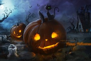 calabaza, Halloween, Noche