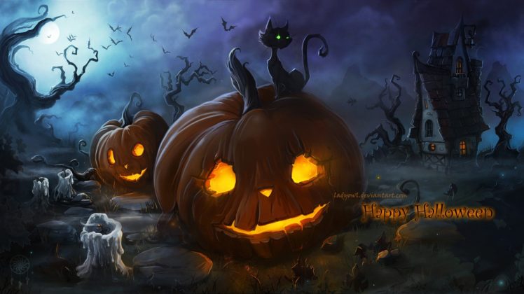 calabaza, Halloween, Noche HD Wallpaper Desktop Background