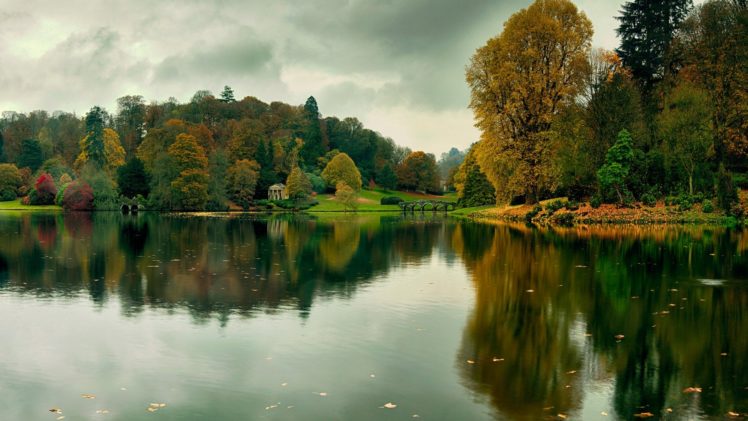 river, Trees, Reflection, Fall, Landscape HD Wallpaper Desktop Background