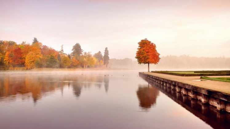 lake, Trees, Autumn, Landscape, Nature HD Wallpaper Desktop Background