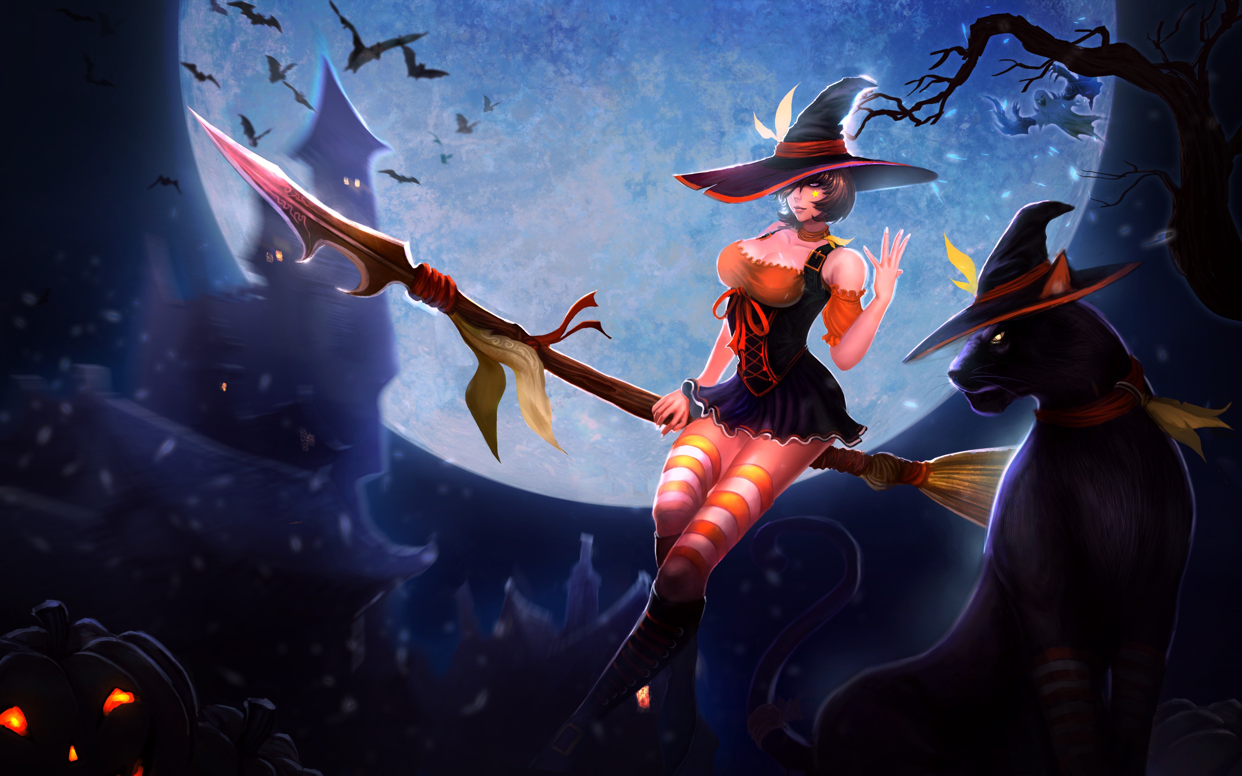 brujas, Halloween, Murcielagos, Noche Wallpapers HD / Desktop and Mobile  Backgrounds