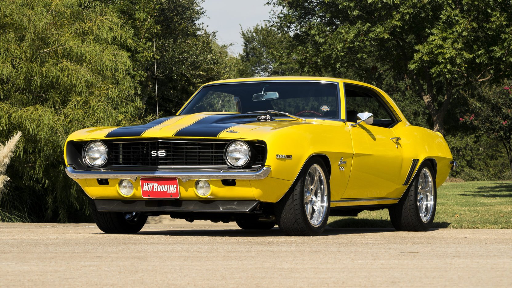 1969, Chevrolet, Camaro, Resto, Mod, Cars, Yellow Wallpaper