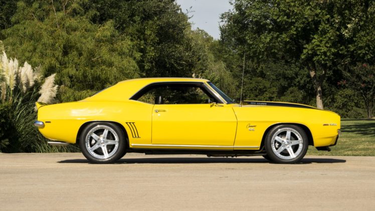 1969, Chevrolet, Camaro, Resto, Mod, Cars, Yellow HD Wallpaper Desktop Background
