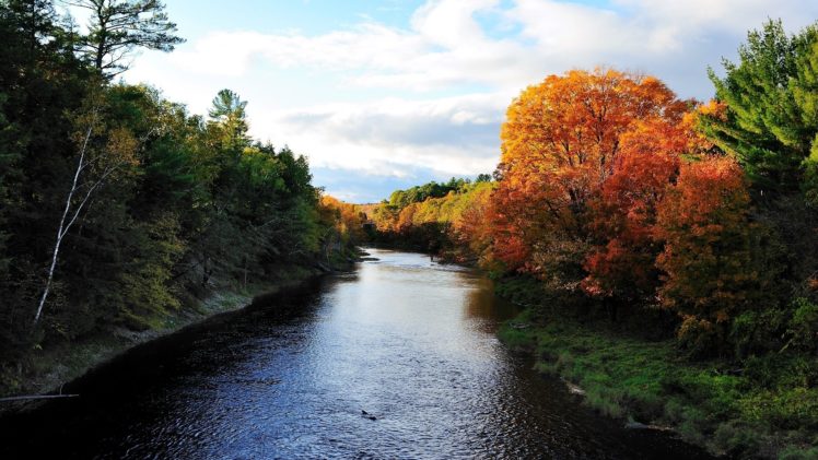 autumn, Trees, And, Fabulous, River HD Wallpaper Desktop Background