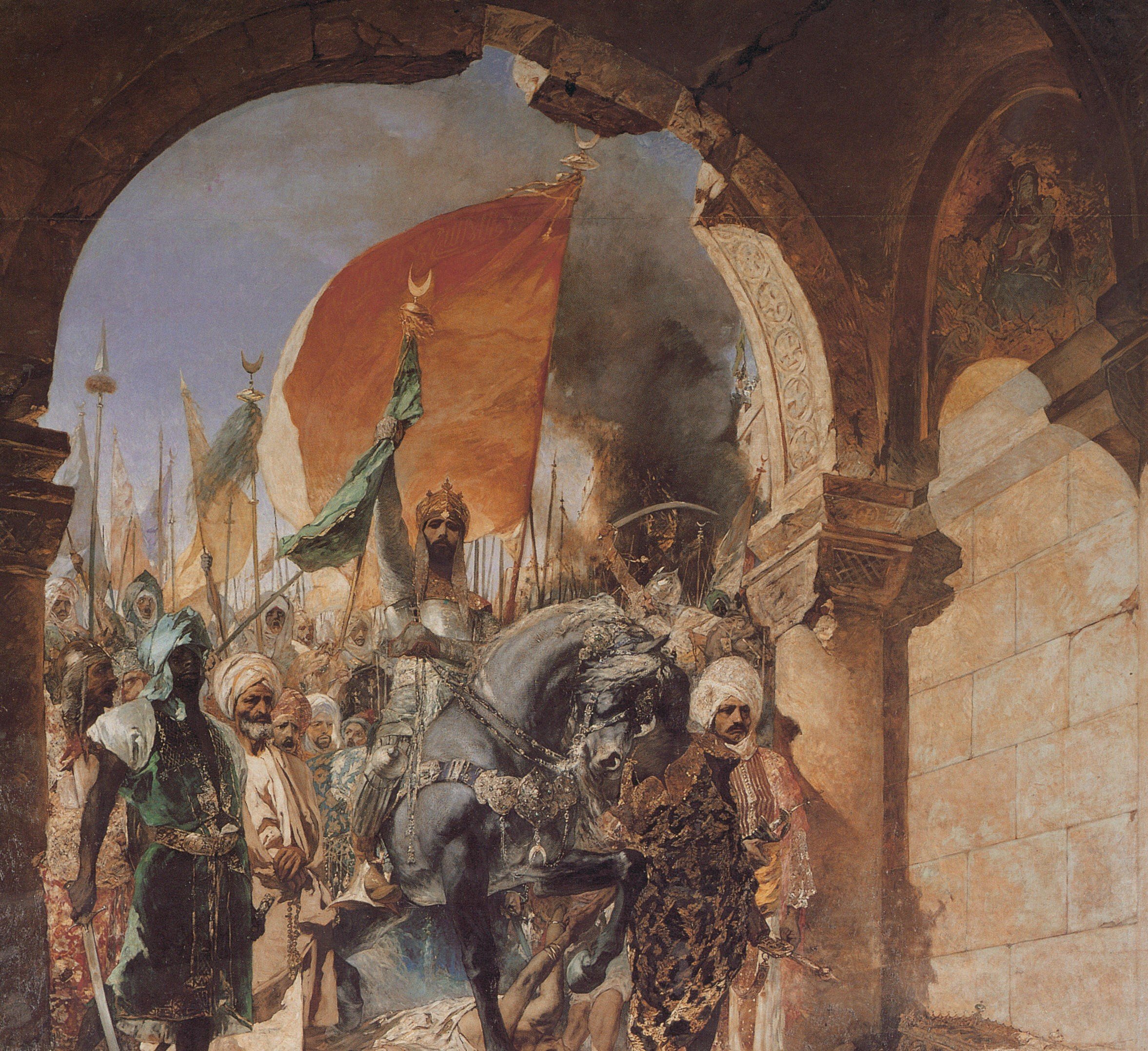 oil, Painting, Art, Ottoman, Empire, Fatih, Sultan, Mehmet, Istanbul Wallpaper