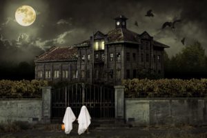casa, Encantada, Fantasmas, Halloween