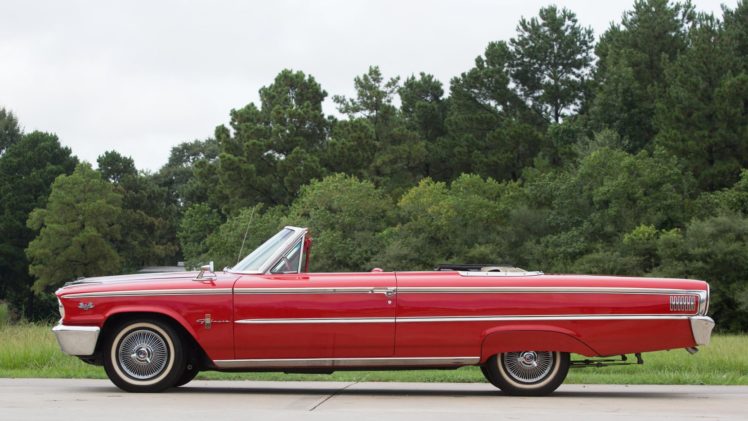 1963, Ford, Galaxie, 500 xl, Convertible, Classic, Red HD Wallpaper Desktop Background