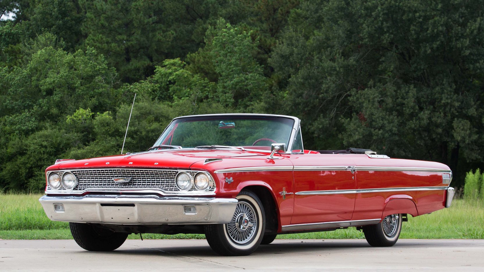 1963, Ford, Galaxie, 500 xl, Convertible, Classic, Red Wallpaper