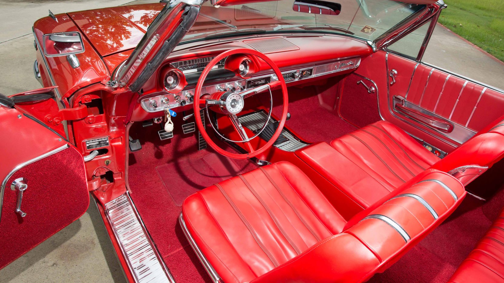 1963, Ford, Galaxie, 500 xl, Convertible, Classic, Red Wallpaper
