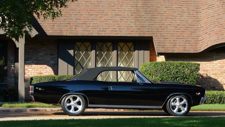 1967, Chevrolet, Chevelle, Convertible, Cars, Classic, Black HD Wallpaper Desktop Background