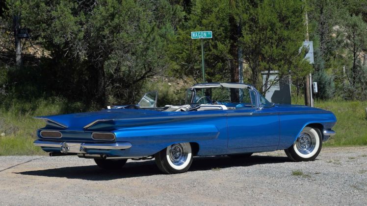 1960, Chevrolet, Impala, Convertible, Cars, Classic, Blue HD Wallpaper Desktop Background