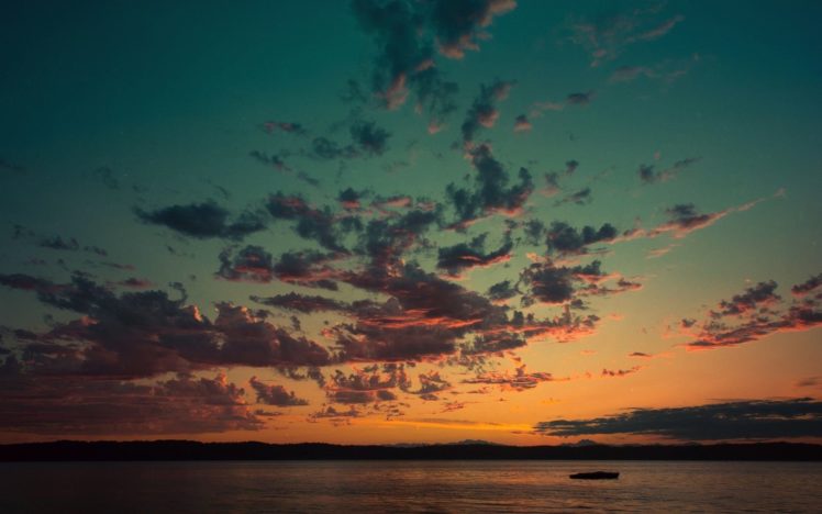 sunset, Over, Lake, Sky, Cloud, Photograph HD Wallpaper Desktop Background