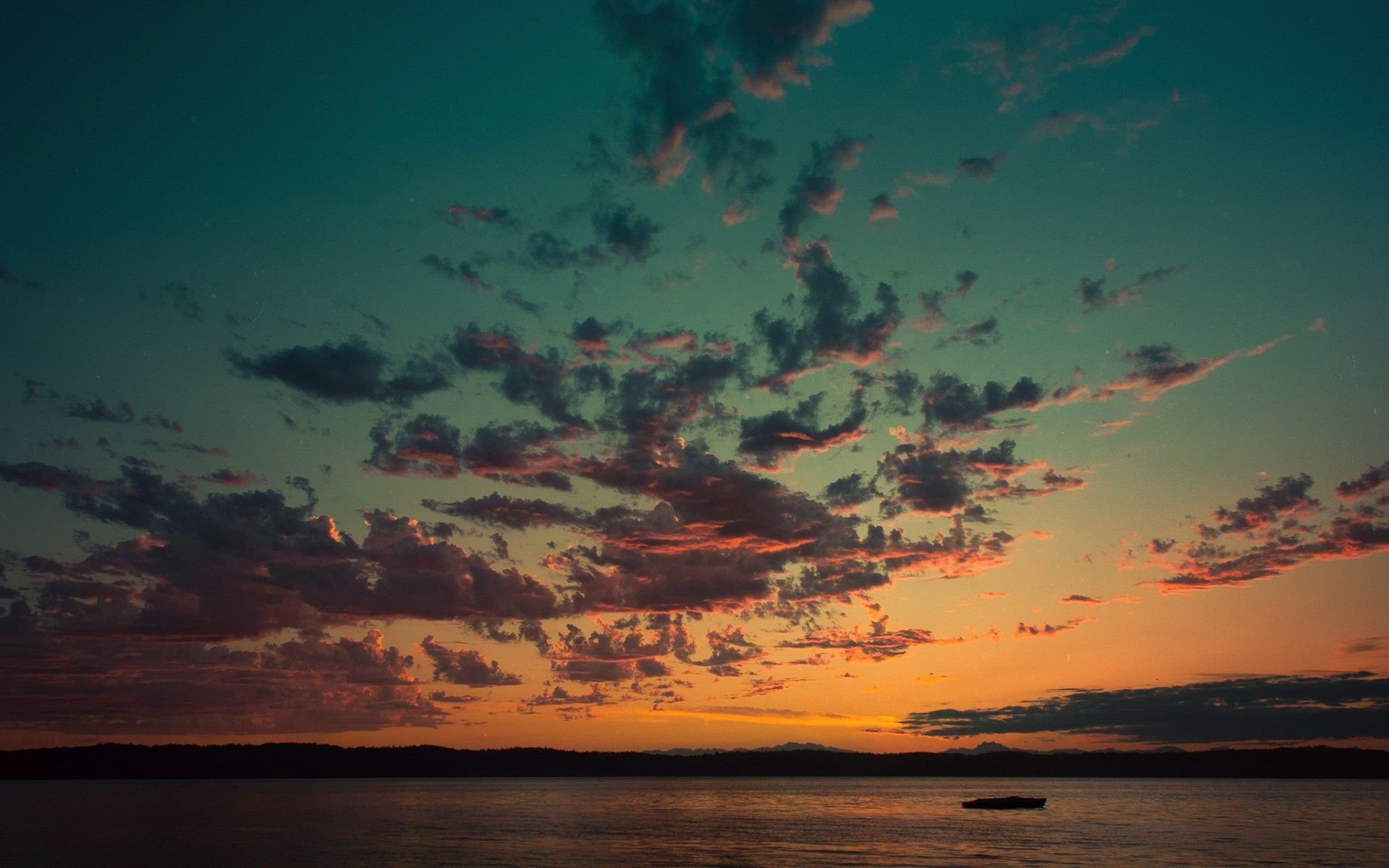 sunset, Over, Lake, Sky, Cloud, Photograph Wallpaper