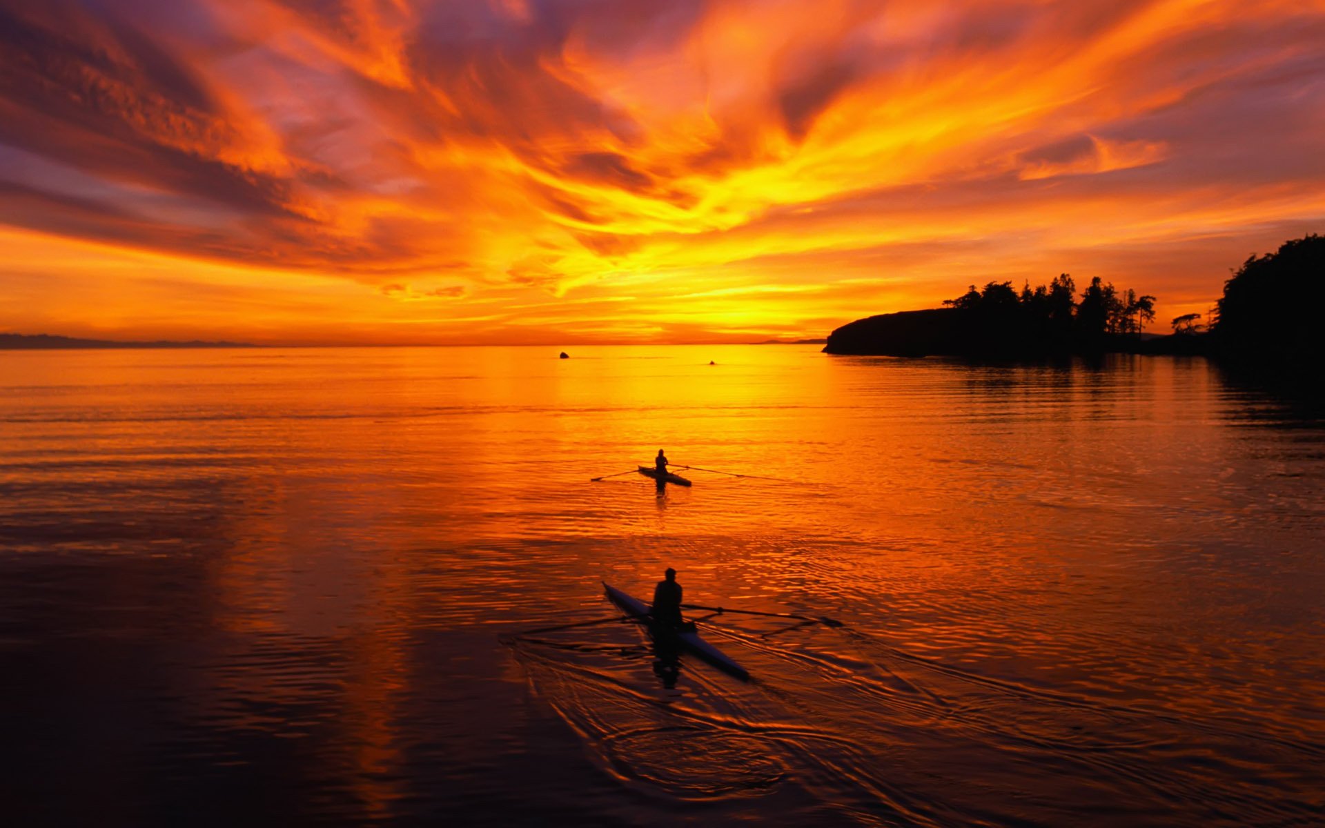 kayak, Sunset, Red, Beauty, Couds, Sk Wallpaper