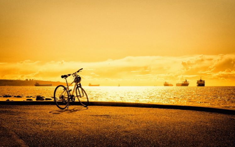 bicycle, Sunset, Cloud, Cars, Vehicles HD Wallpaper Desktop Background