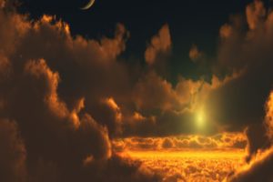 nature, Moon, Thick, Clouds, Skyscape