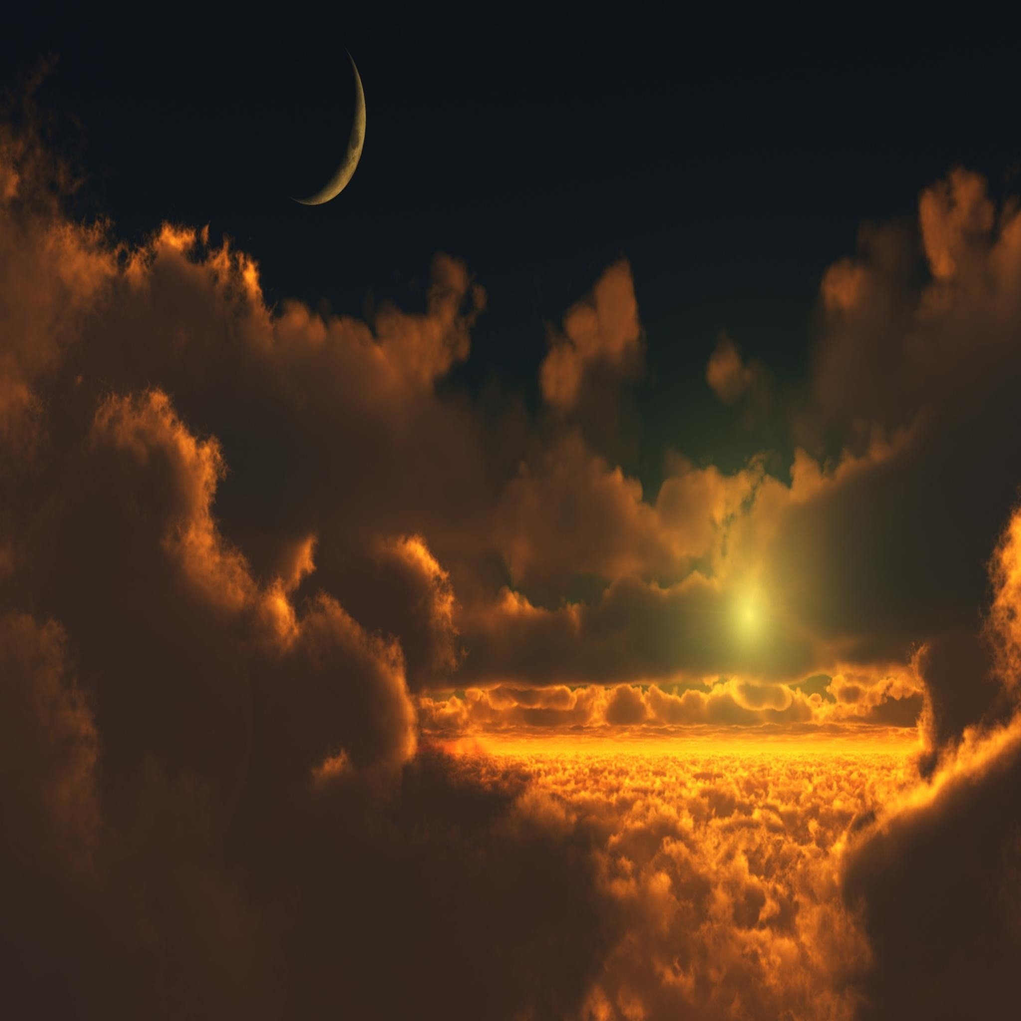 nature, Moon, Thick, Clouds, Skyscape Wallpaper