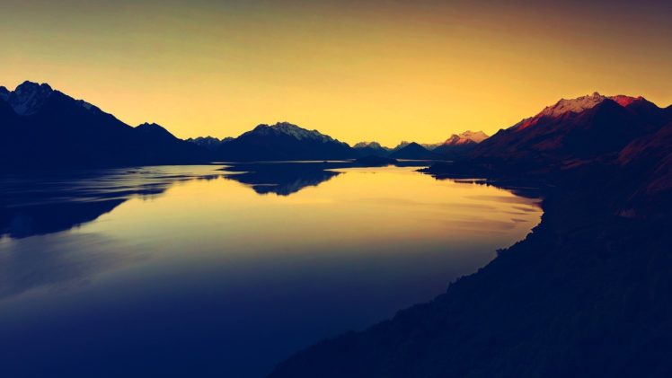 lake, Nature, Landscape, Sunset HD Wallpaper Desktop Background