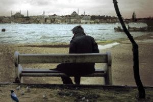 bench, Istanbul, Mosques, Turkey