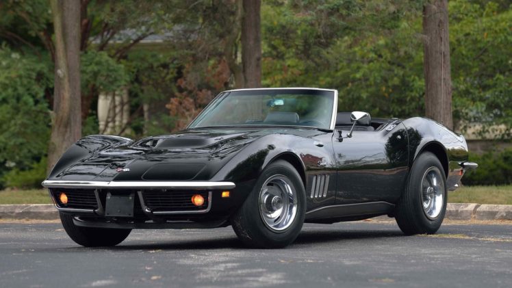 1969, Chevrolet, Corvette,  c3 , Convertible, Cars, Black HD Wallpaper Desktop Background