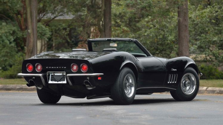 1969, Chevrolet, Corvette,  c3 , Convertible, Cars, Black HD Wallpaper Desktop Background
