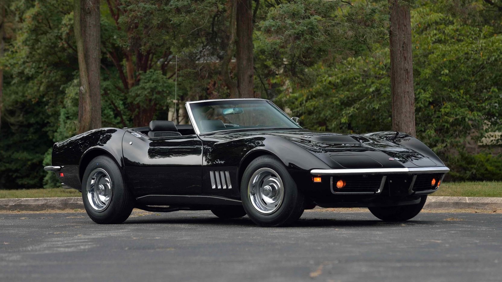1969, Chevrolet, Corvette,  c3 , Convertible, Cars, Black Wallpaper