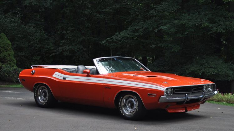 1971, Dodge, Challenger, Convertible, Cars, Orange HD Wallpaper Desktop Background