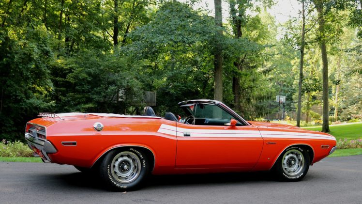 1971, Dodge, Challenger, Convertible, Cars, Orange HD Wallpaper Desktop Background