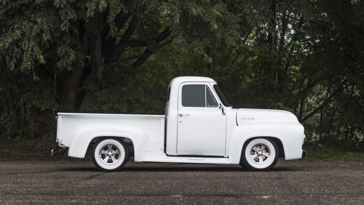 1953, Ford, Hot, Rod, Pickup, Truck, White HD Wallpaper Desktop Background