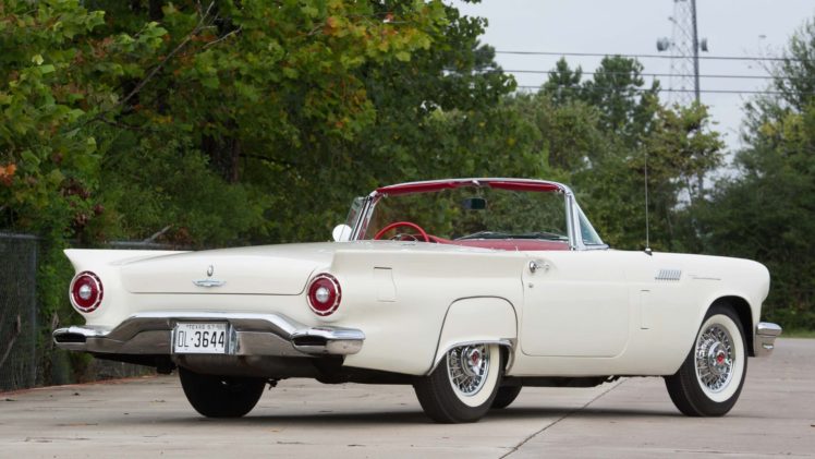 1957, Ford, Thunderbird, Cars, Classic, White HD Wallpaper Desktop Background