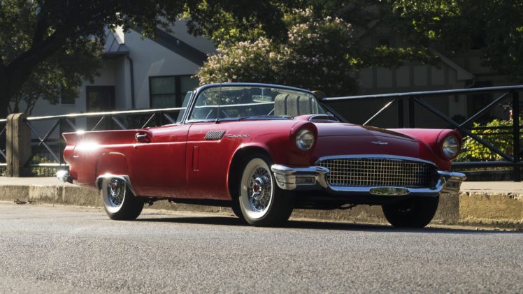 1957, Cars, Classic, Ford, Thunderbird, Red, E code HD Wallpaper Desktop Background