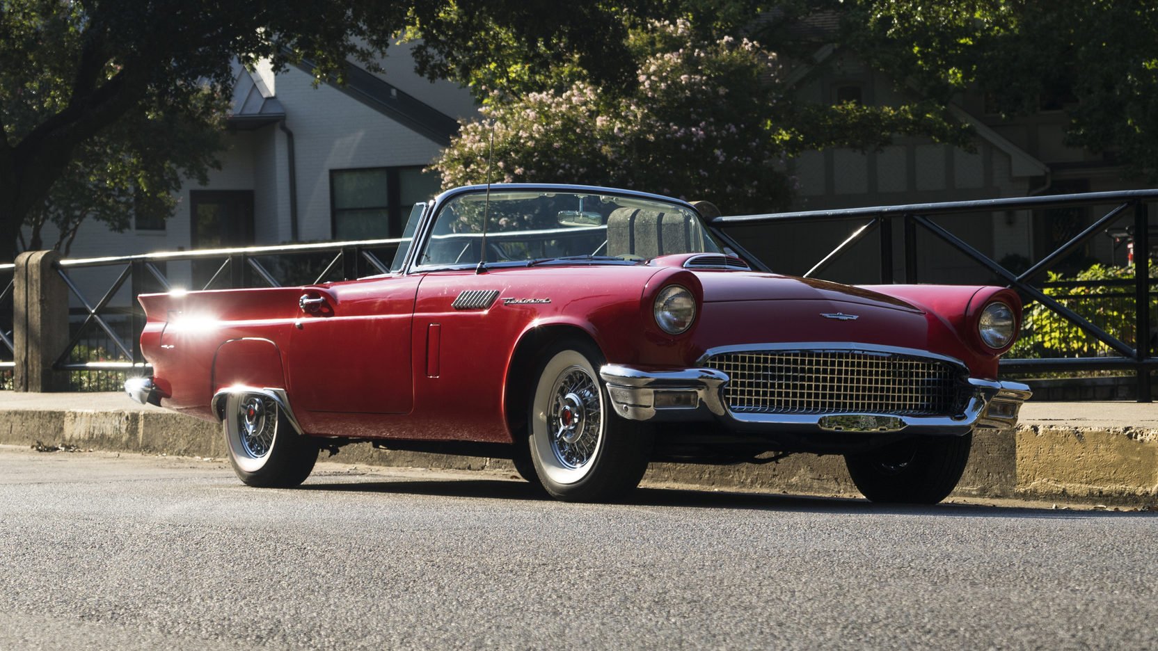 1957, Cars, Classic, Ford, Thunderbird, Red, E code Wallpaper