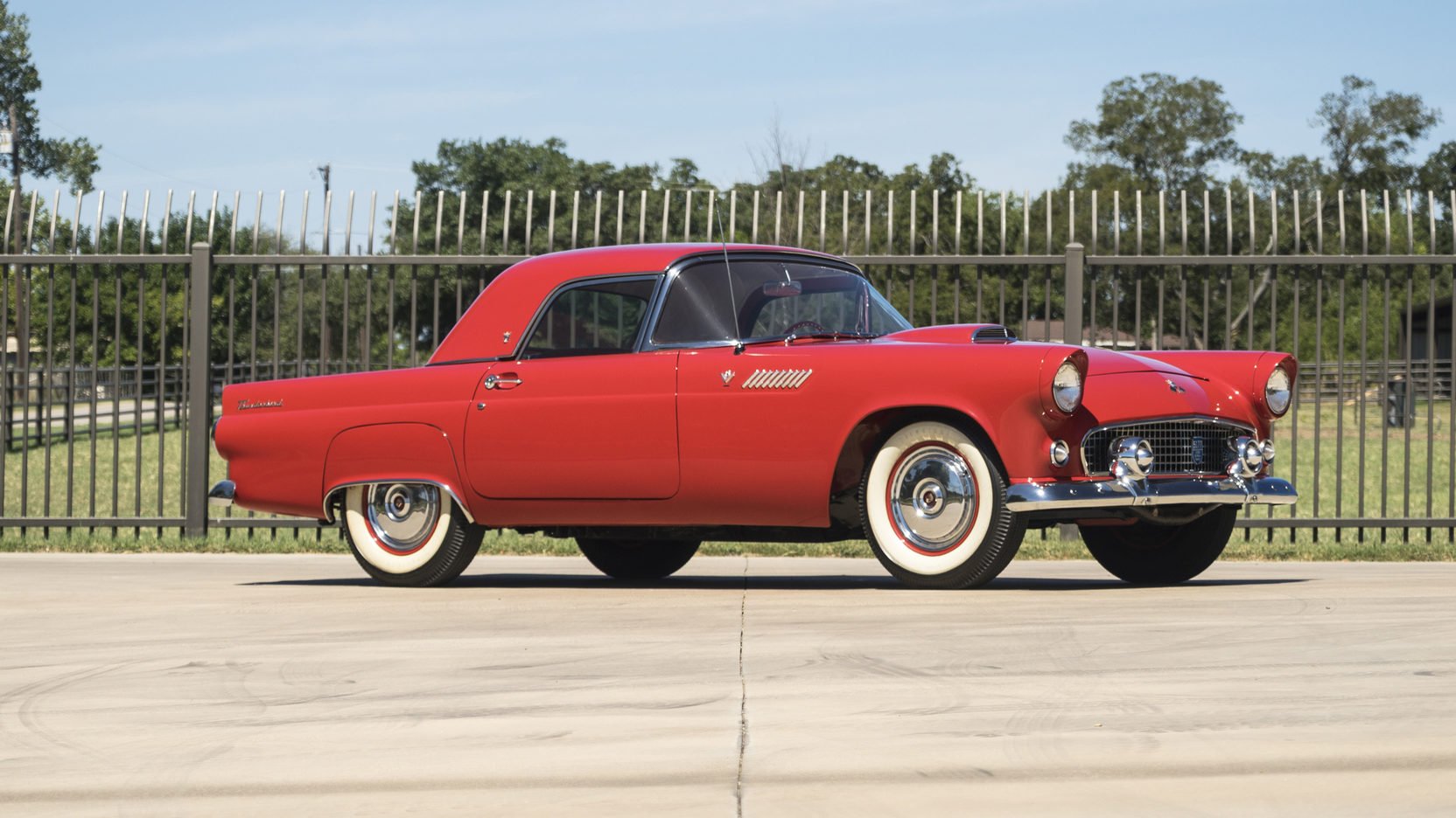 1955, Cars, Classic, Ford, Thunderbird, Red Wallpaper
