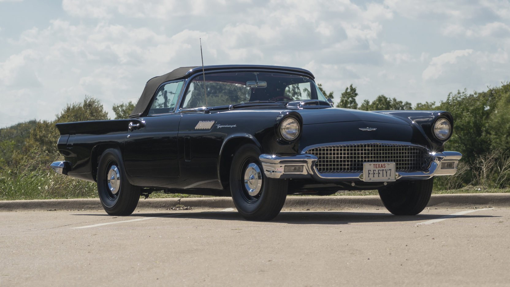 1957, Cars, Classic, Ford, Thunderbird, Black, F bird Wallpaper