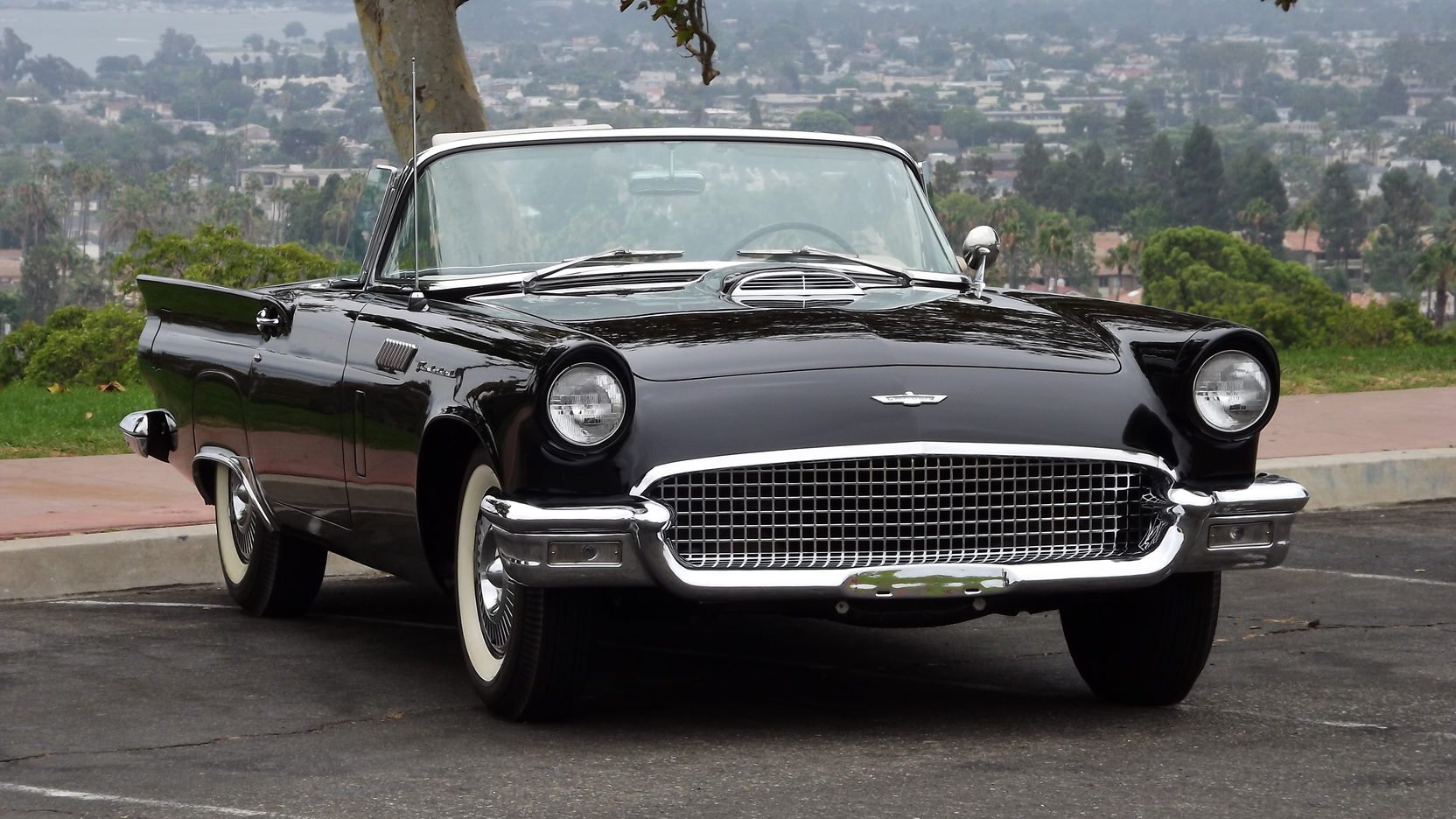 1957, Ford, Thunderbird, E code, Classic, Cars, Black Wallpaper