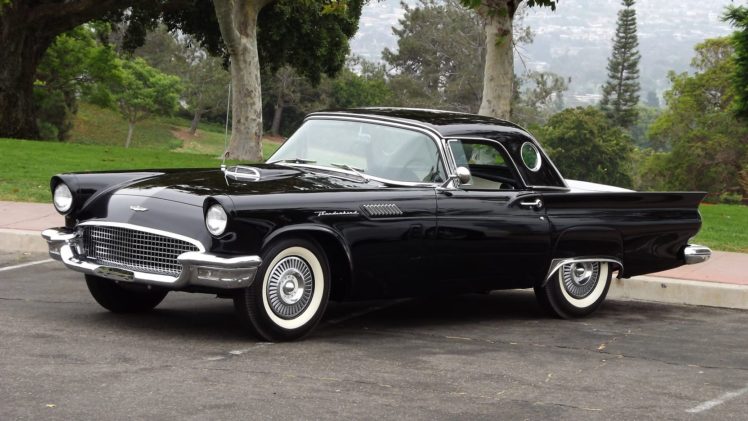 1957, Ford, Thunderbird, E code, Classic, Cars, Black HD Wallpaper Desktop Background